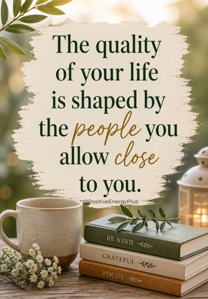 The quality of your life is shaped by the people you allow close to you.