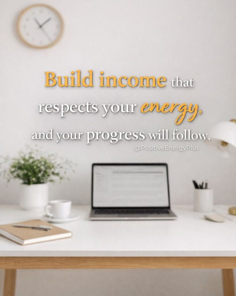 Build income that respects your energy, and your progress will follow