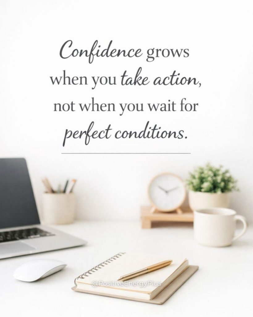 Confidence grows when you take action, not when you wait for perfect conditions