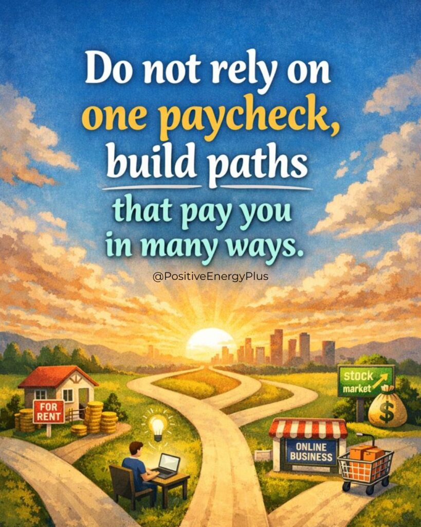 Do not rely on one paycheck, build paths that pay you in many ways.