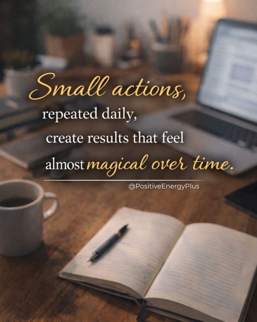 Small actions, repeated daily, create results that feel almost magical over time