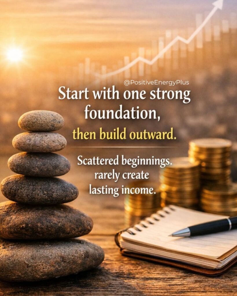Start with one strong foundation, then build outward. Scattered beginnings rarely create lasting income.