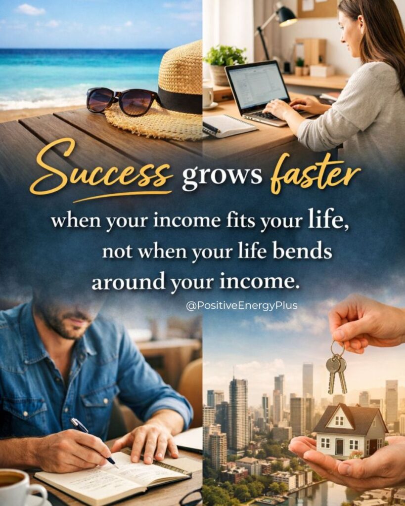 Success grows faster when your income fits your life, not when your life bends around your income