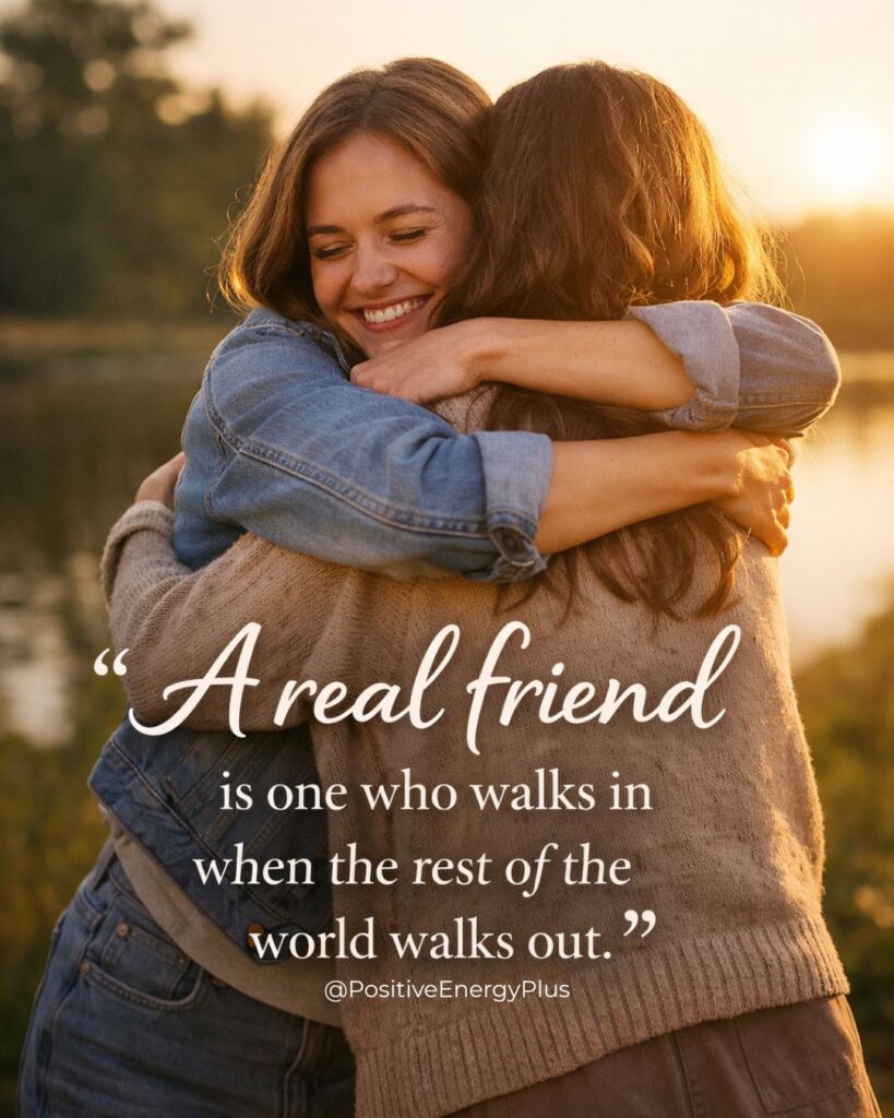 A real friend is one who walks in when the rest of the world walks out