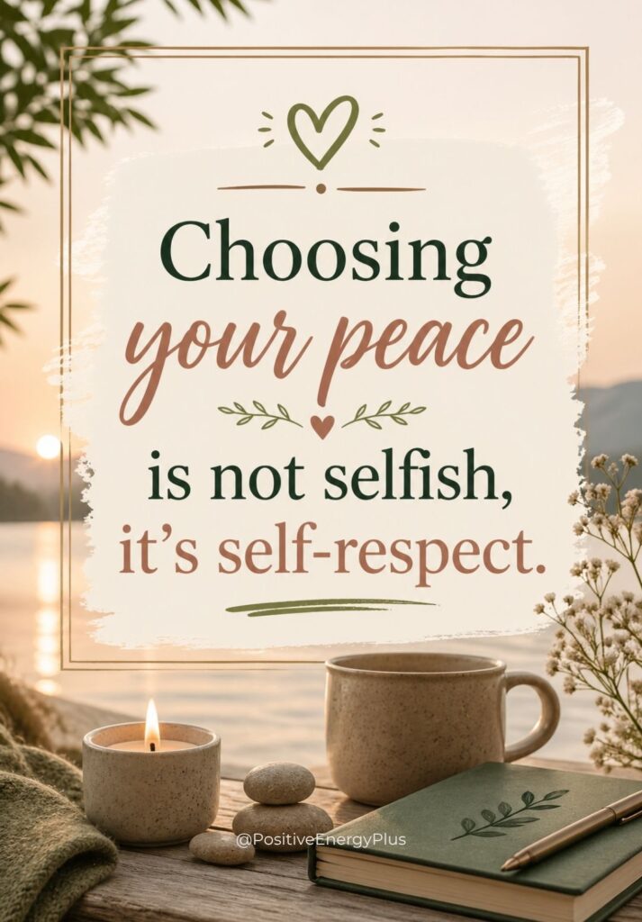 Choosing your peace is not selfish, it’s self-respect.