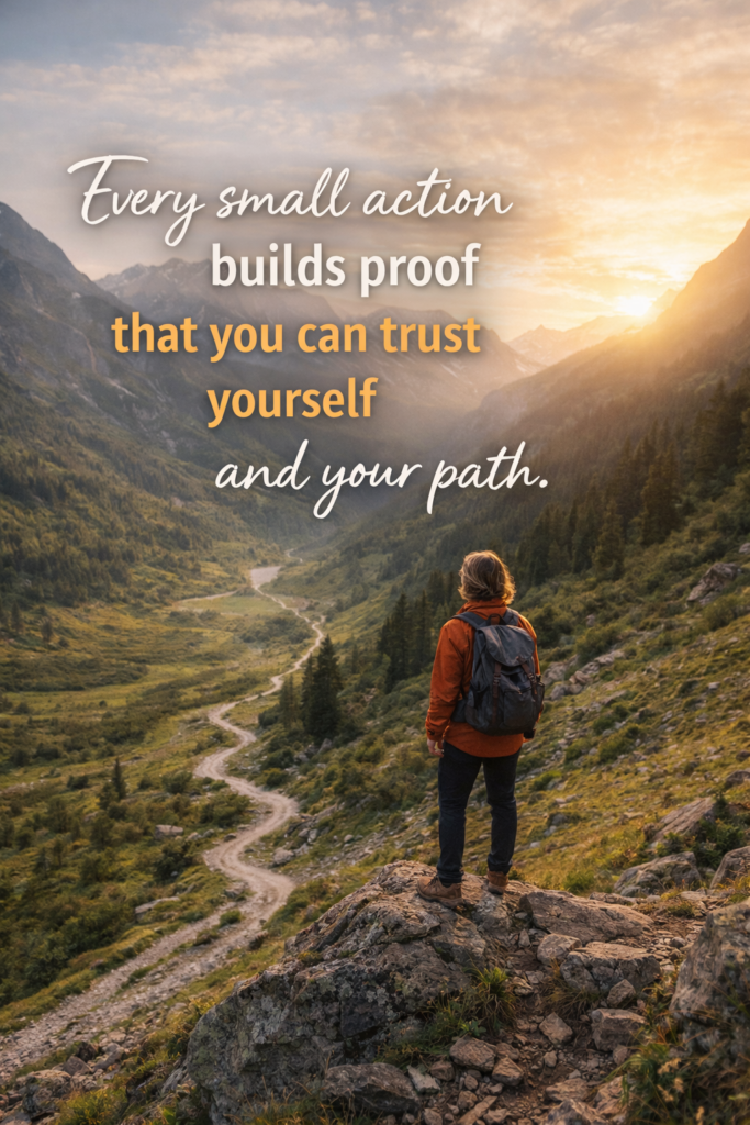 Every small action builds proof that you can trust yourself and your path