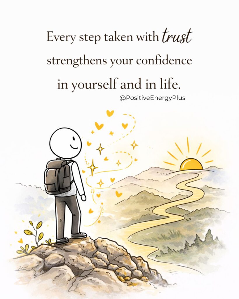 Every step taken with trust strengthens your confidence in yourself and in life -trusting the universe while taking action