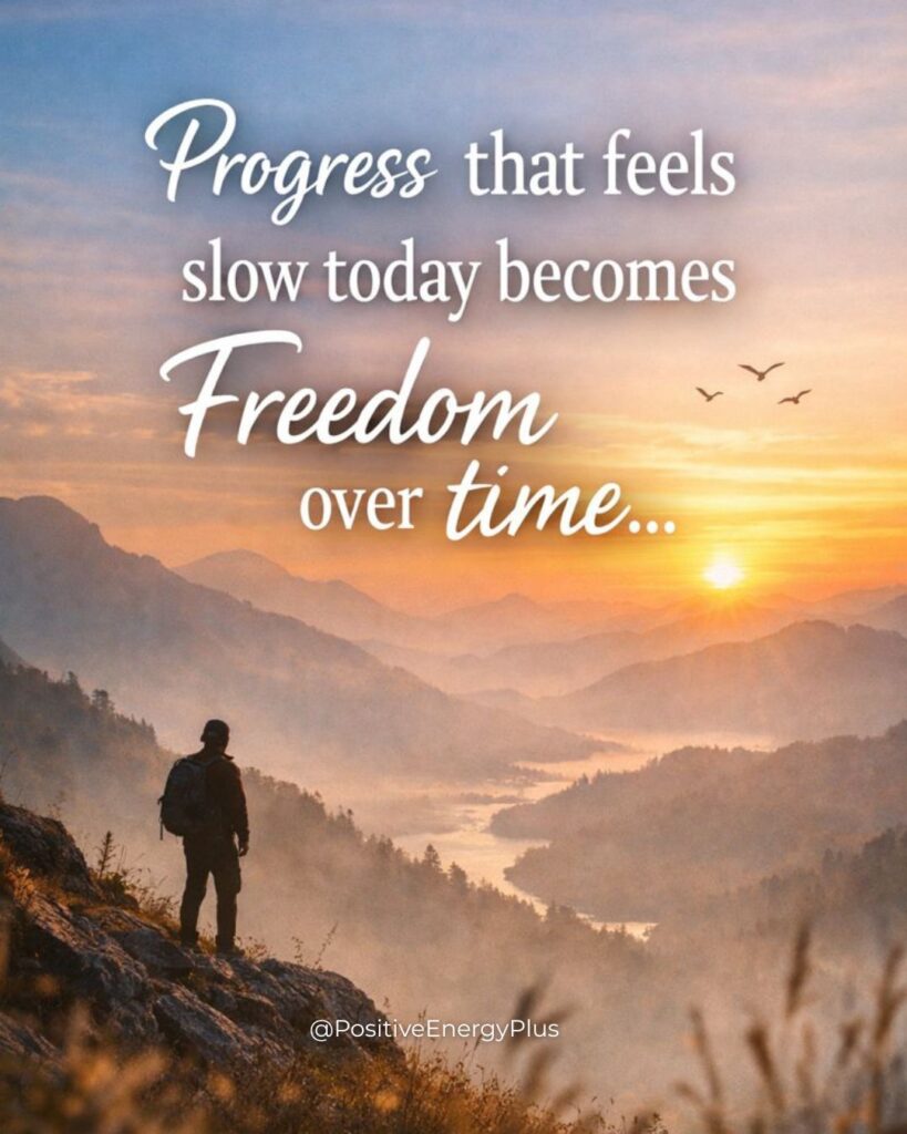 Progress that feels slow today becomes freedom over time.