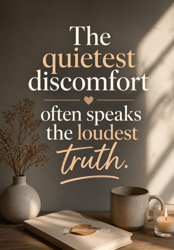 Quiet discomfort speaks the loudest truth