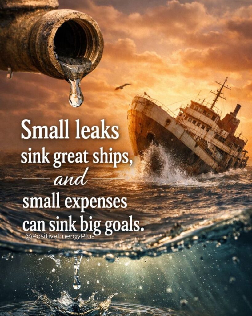 Small leaks sink great ships, and small expenses can sink big goals
