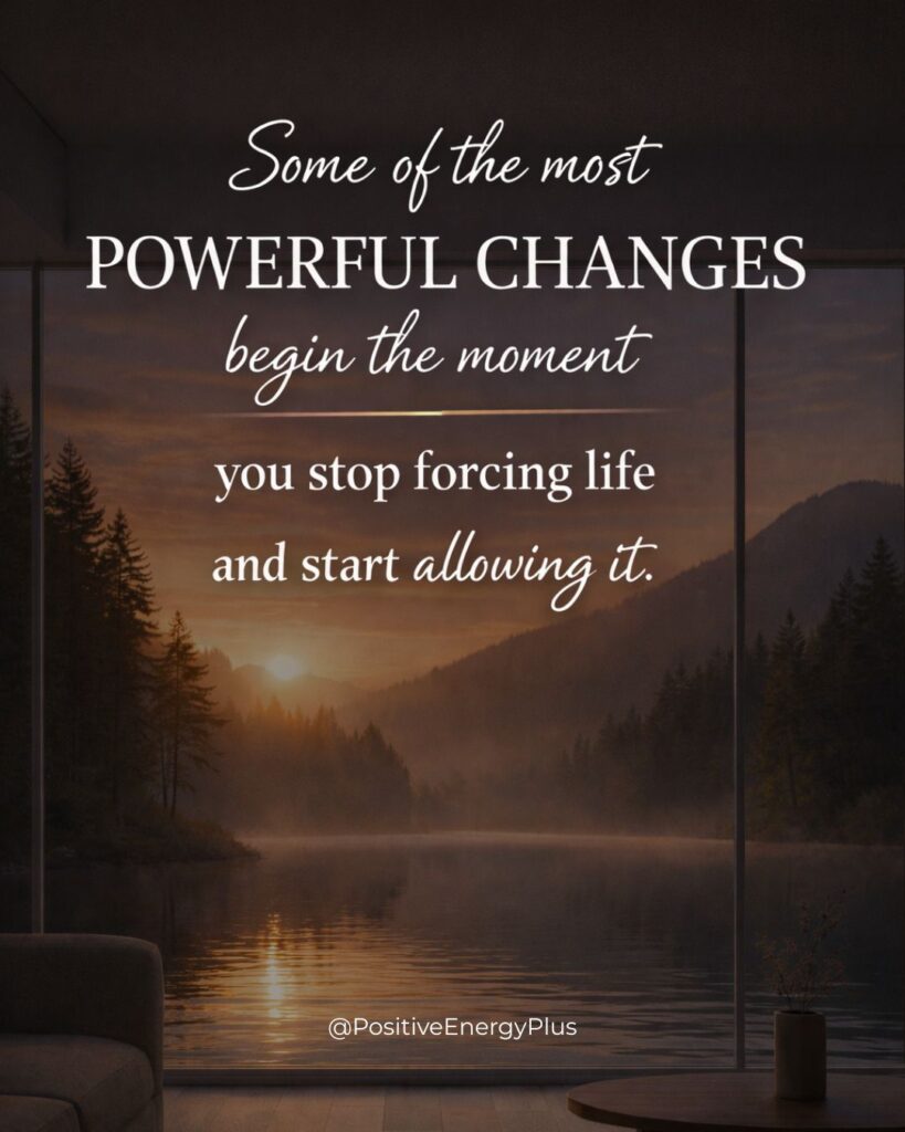 Some of the most powerful changes begin the moment you stop forcing life and start allowing it.