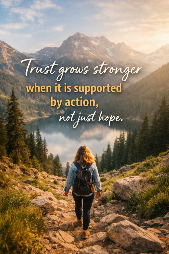 Trust grows stronger when it is supported by action, not just hope.