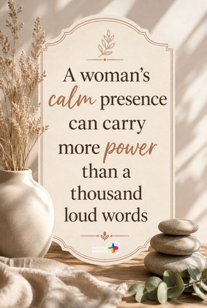 A woman's calm presence can carry more power than a thousand loud words