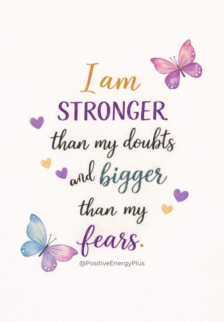 I am stronger than my doubts and bigger than my fears