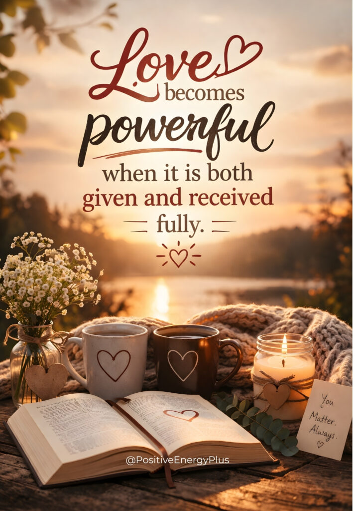 Love becomes powerful when it is both given and received fully.