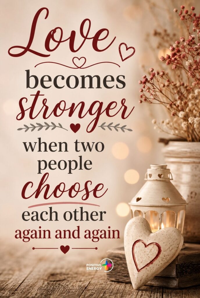 Love becomes stronger when two people choose each other again and again