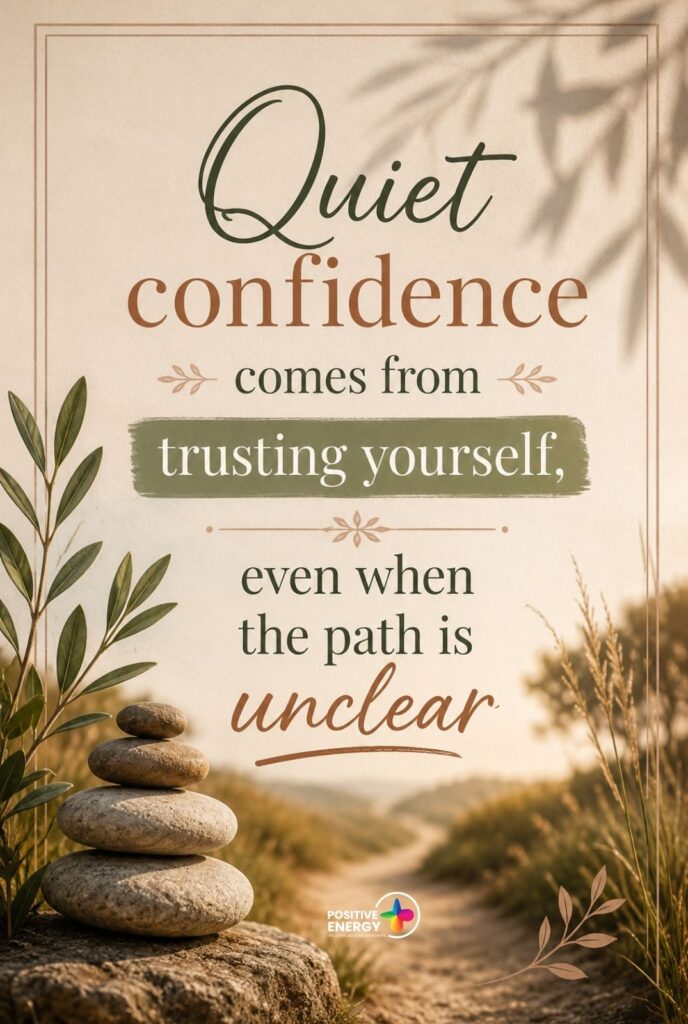 Quiet confidence comes from trusting yourself, even when the path is unclear