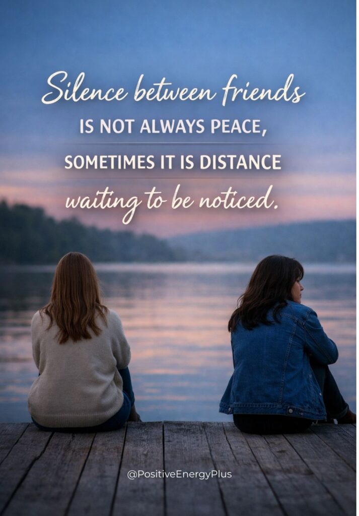 Silence between friends is not always peace, sometimes it is distance waiting to be noticed.