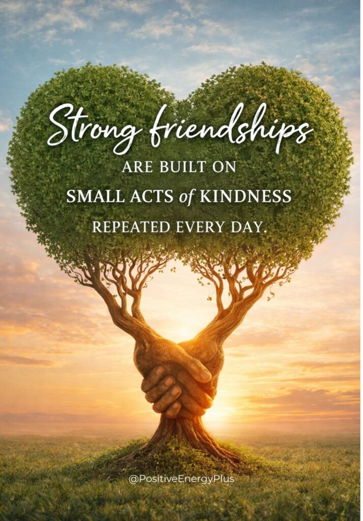Strong friendships are built on small acts of kindness repeated every day