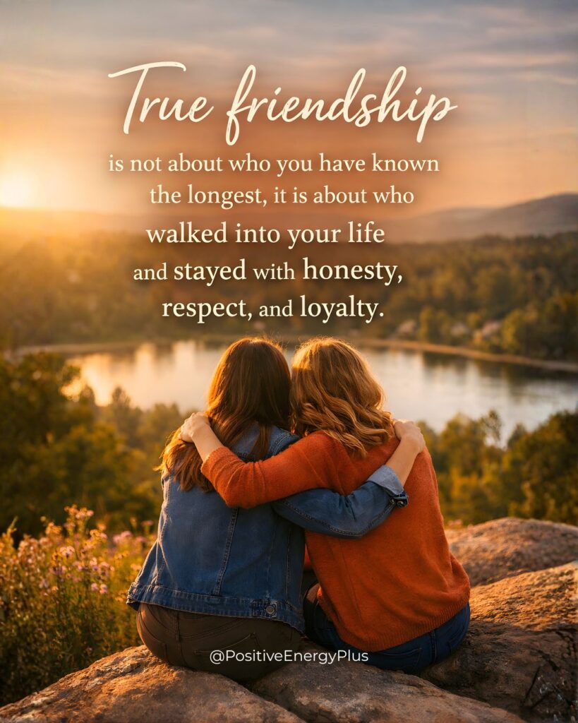 True friendship is not about who you have known the longest, it is about who walked into your life and stayed with honesty, respect, and loyalty.