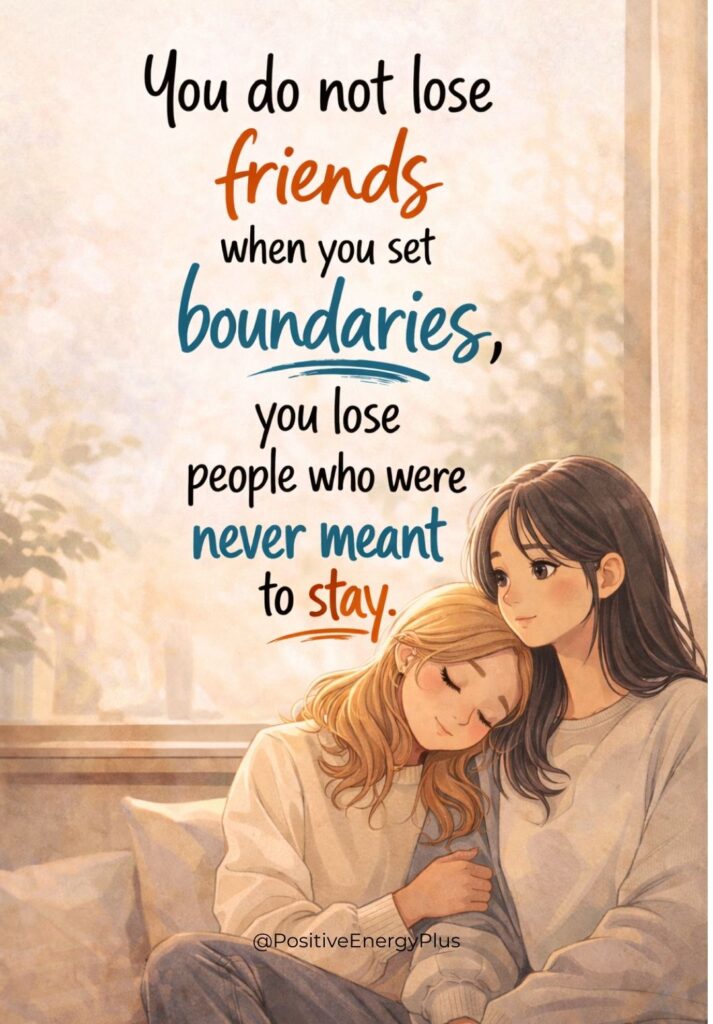 You do not lose friends when you set boundaries, you lose people who were never meant to stay