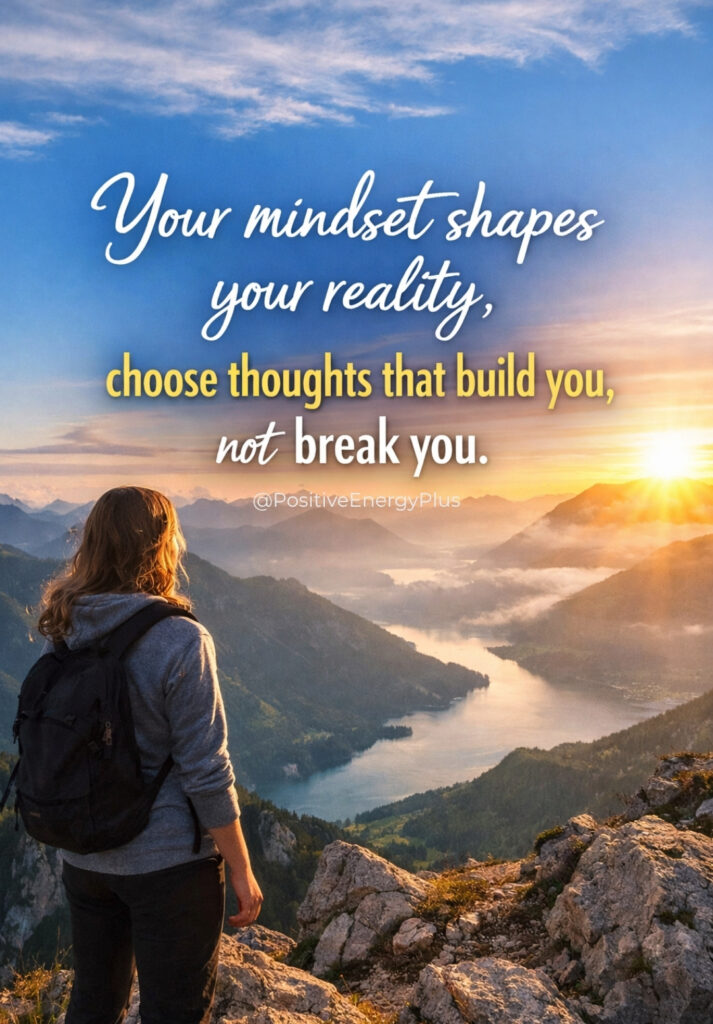 Your mindset shapes your reality, choose thoughts that build you, not break you.