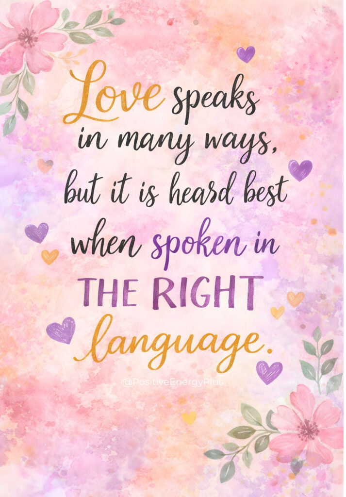 Love speaks in many ways, but it is heard best when spoken in the right language.