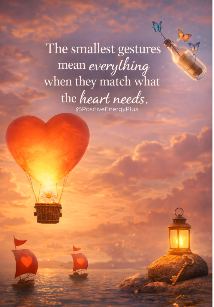 The smallest gestures mean everything when they match what the heart needs