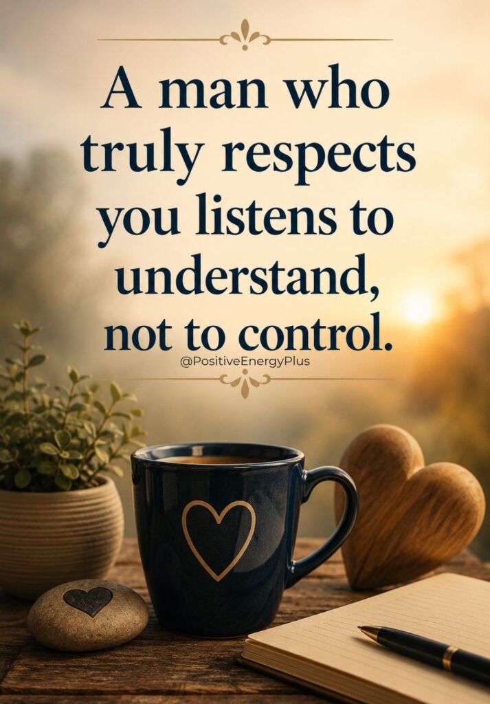 A man who truly respects you listens to understand, not to control