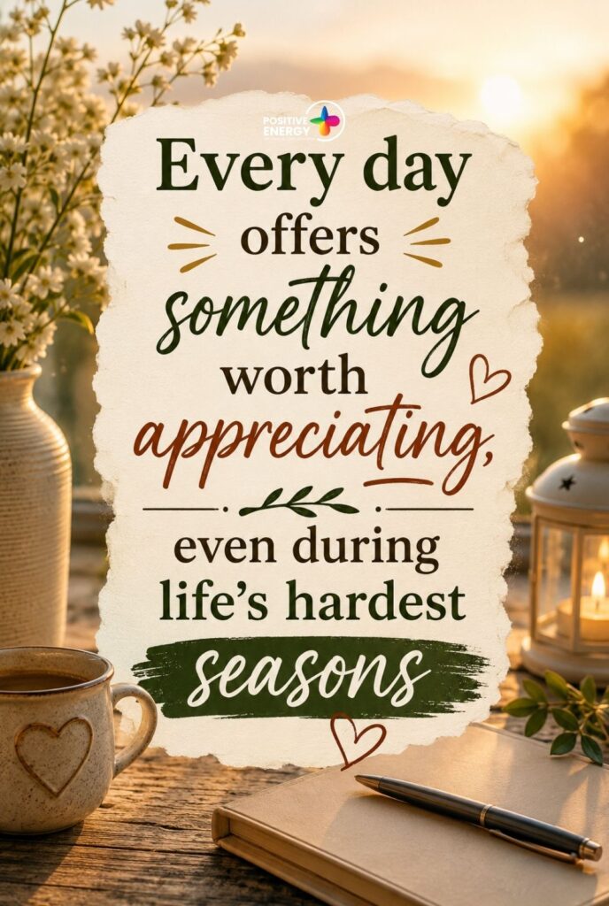 Every day offers something worth appreciating, even during life's hardest seasons
