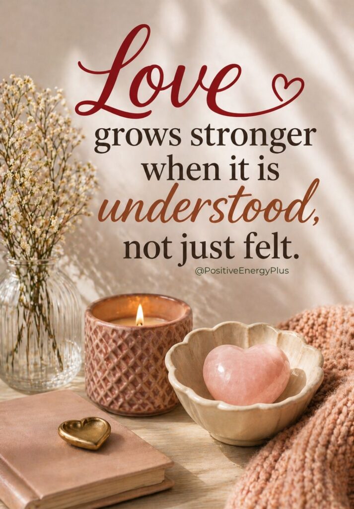 Love grows stronger when it is understood, not just felt