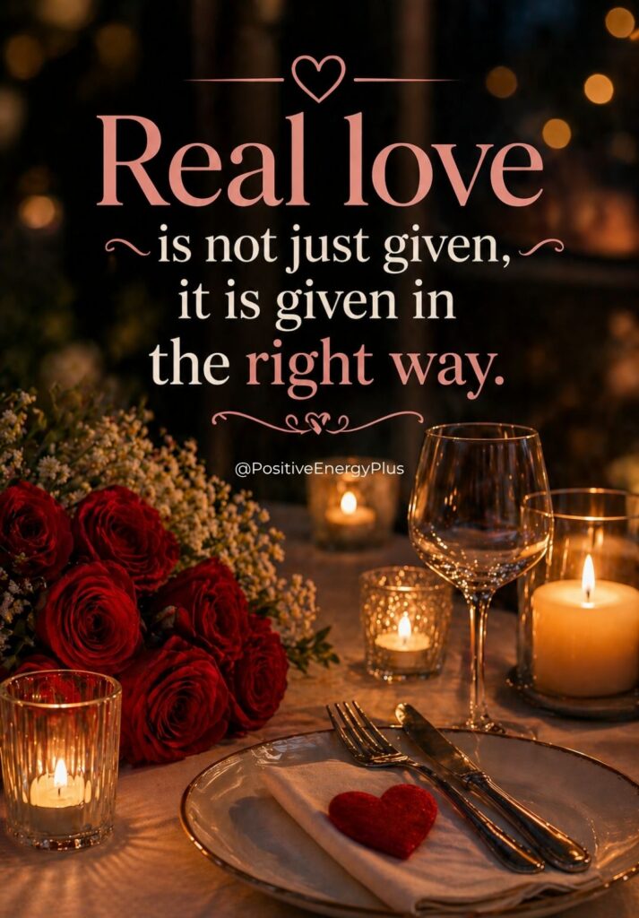 Real love is not just given, it is given in the right way